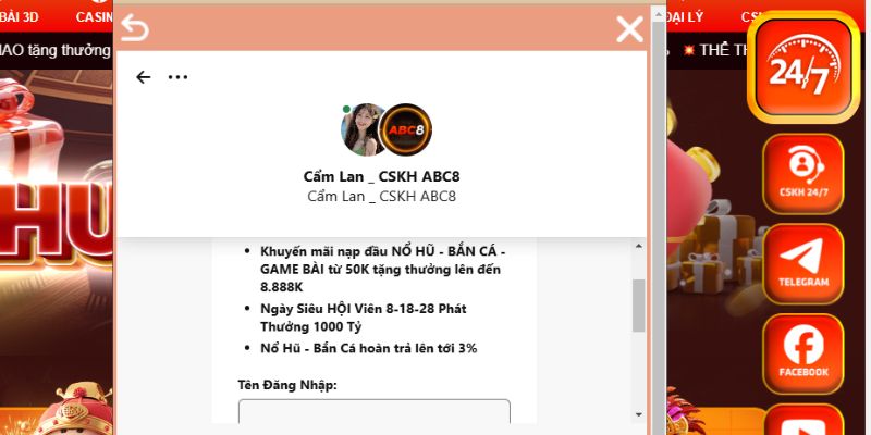 Gợi ý các kênh liên hệ đến ABC8